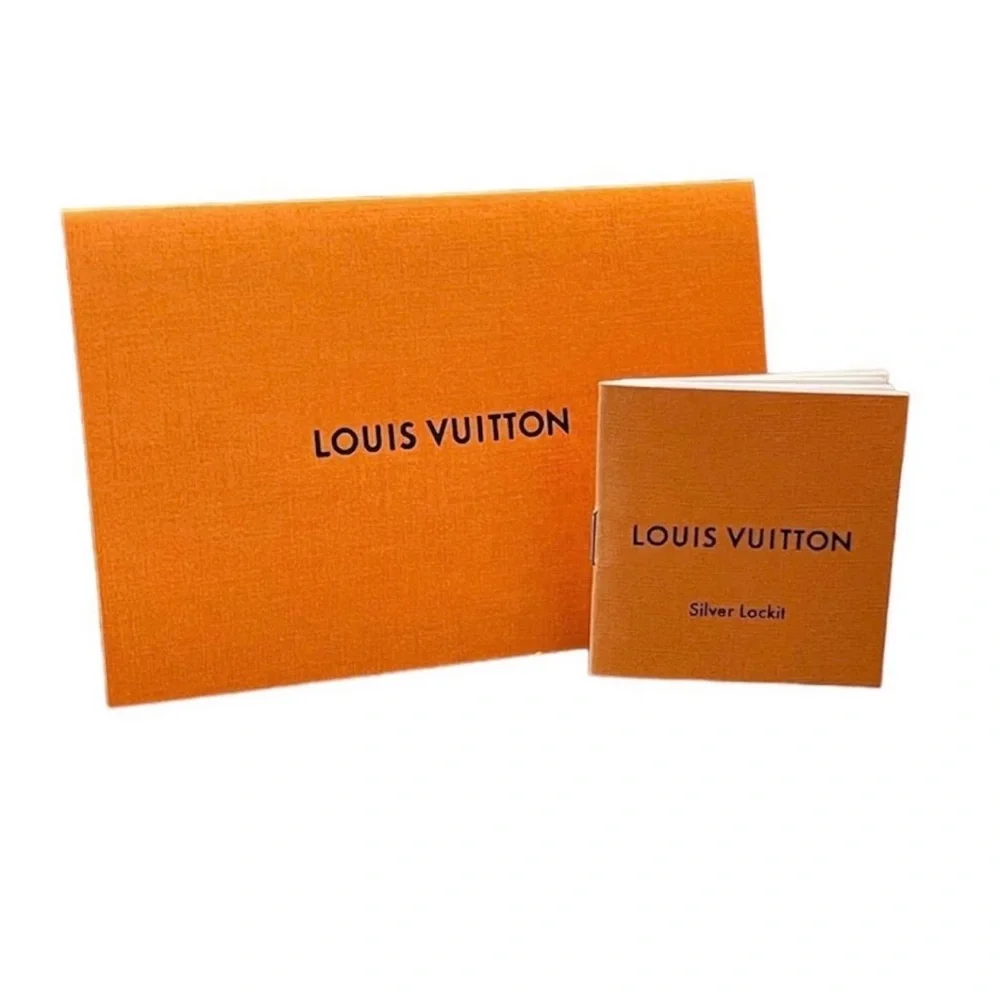 LOUIS VUITTON Orange Envelope Sleeve & Silver Lockit Mini Booklet